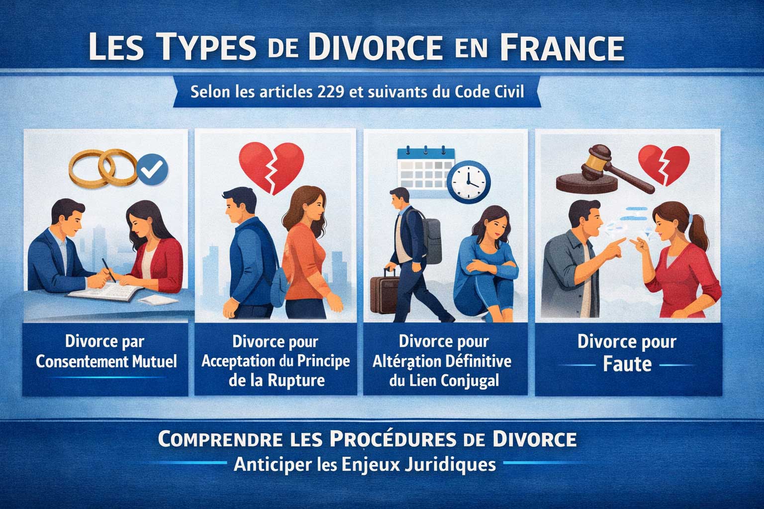 Les différents cas de divorce en France